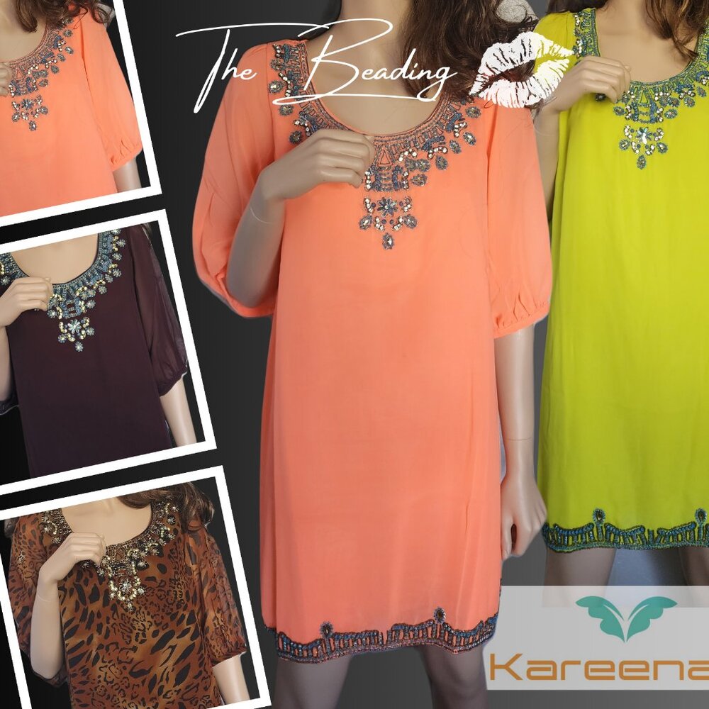 Beaded Dresses (4 colors and S/M or L/XL to choose from) - NWT by Kareenas